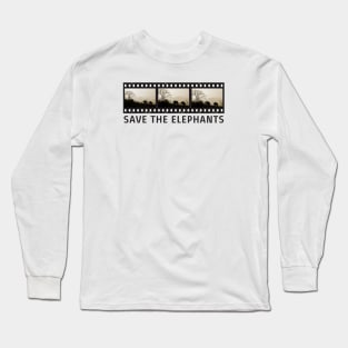 Save The Elephants Triptych Photograph Long Sleeve T-Shirt